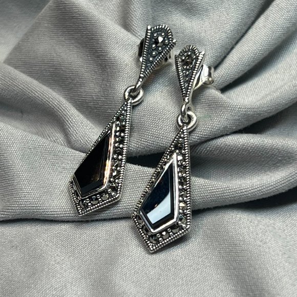 **SOLD***Sterling Silver Drop Kite Earrings Dangle Earrings for Women 925 Silver - Picture 5 of 10